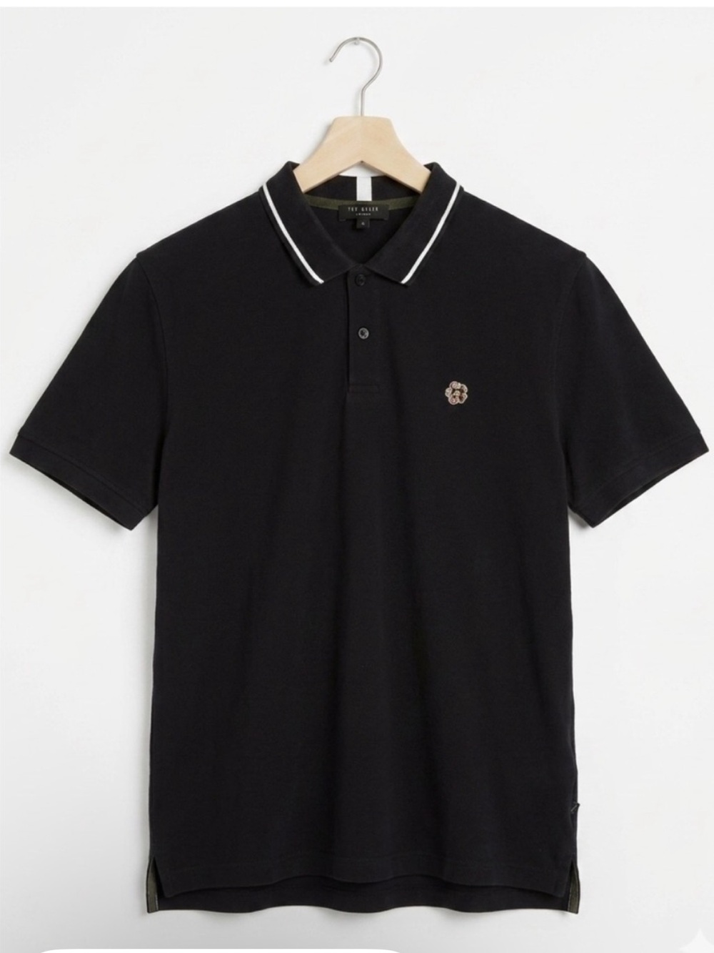 Ted Baker London Camdn Pique Polo Shirt Black Mens 5 / US L